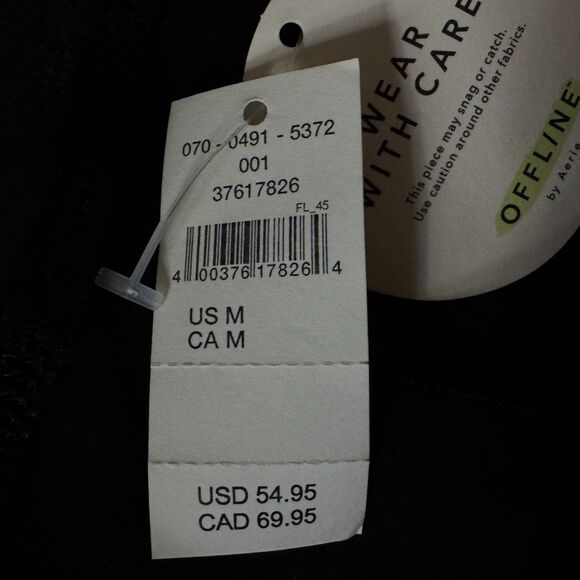 New Aerie The Hugger Crossover Faux Leather High Rise Leggings Women's Medium - Picture 4 of 9